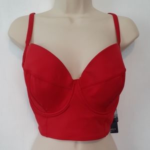 Plus Size Torrid 3 3x 22 24 Red Bikini Swim Top Underwire NWT